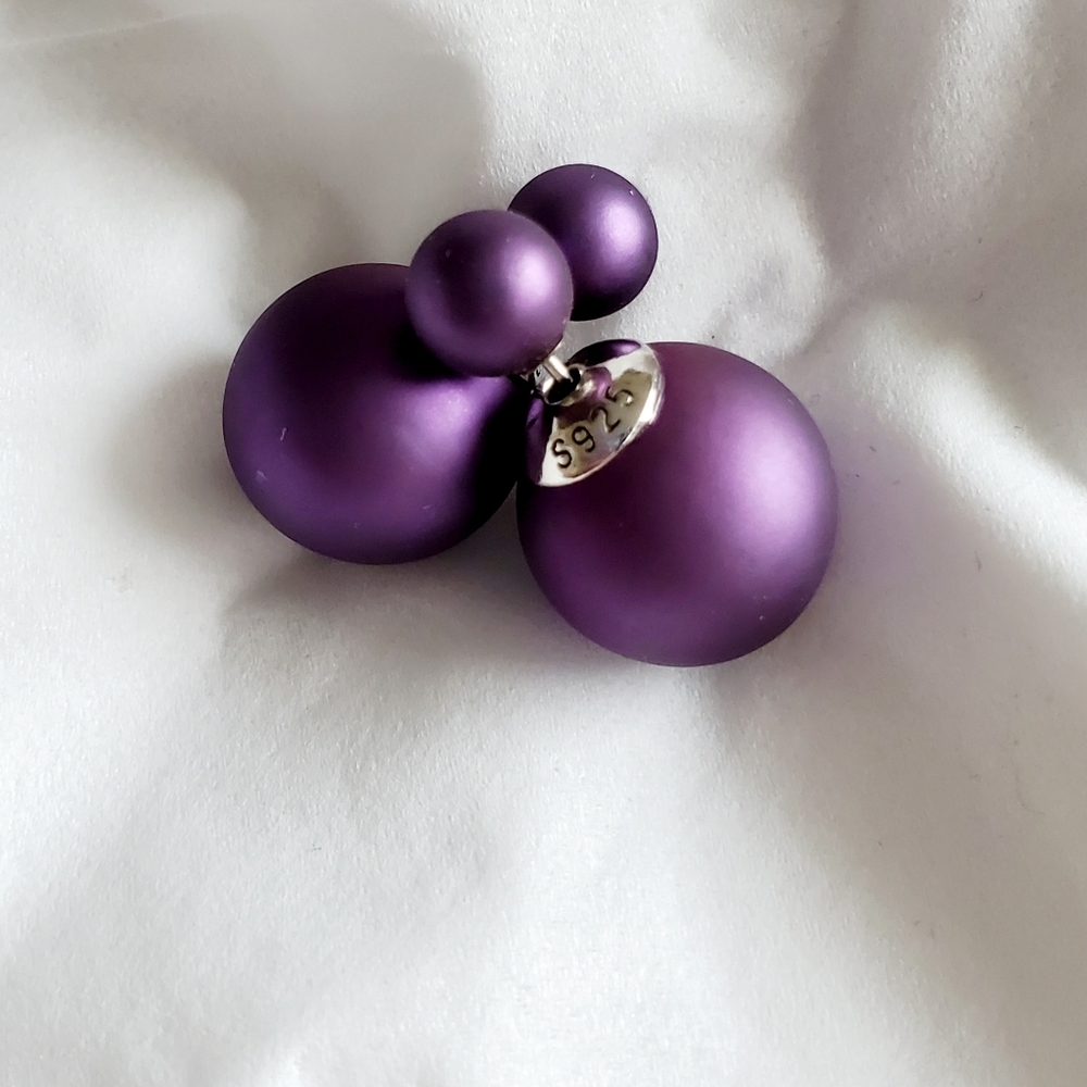 Sterling silver s925. Purple earrings